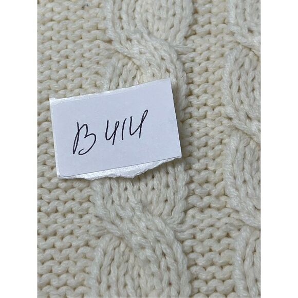 Twilight Short Sleeve Ivory Cream Cable Sweater Dress Size L - Picture 8 of 8